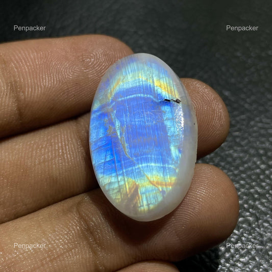 Ova Rainbow Moonstone Cabochon- Colorful Moonstone Gemstone For Jewelry