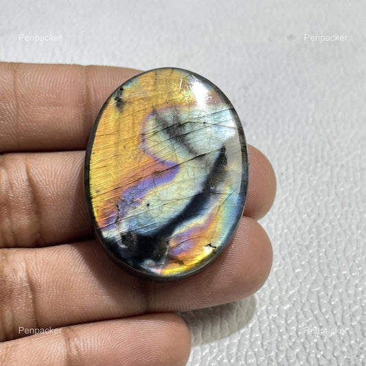 Labradorite Cabochon For Making Pendant/ Jewelry- Oval Cabochon (40x31x8 mm)