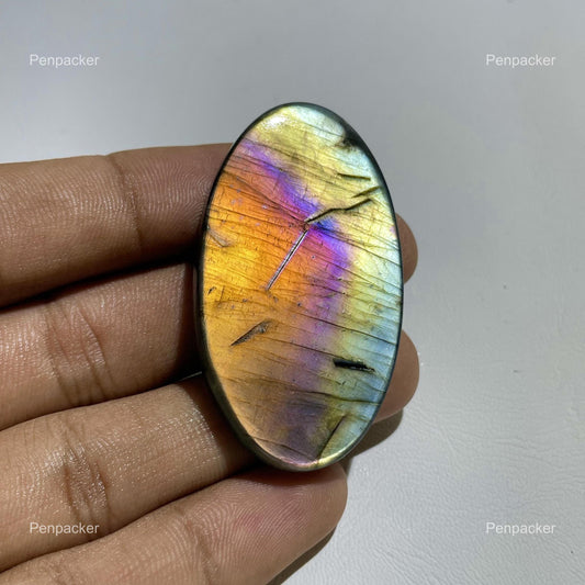 Multicolor Labradorite Oval Cabochon:  (100.6 Cts) (51x28x5 mm)