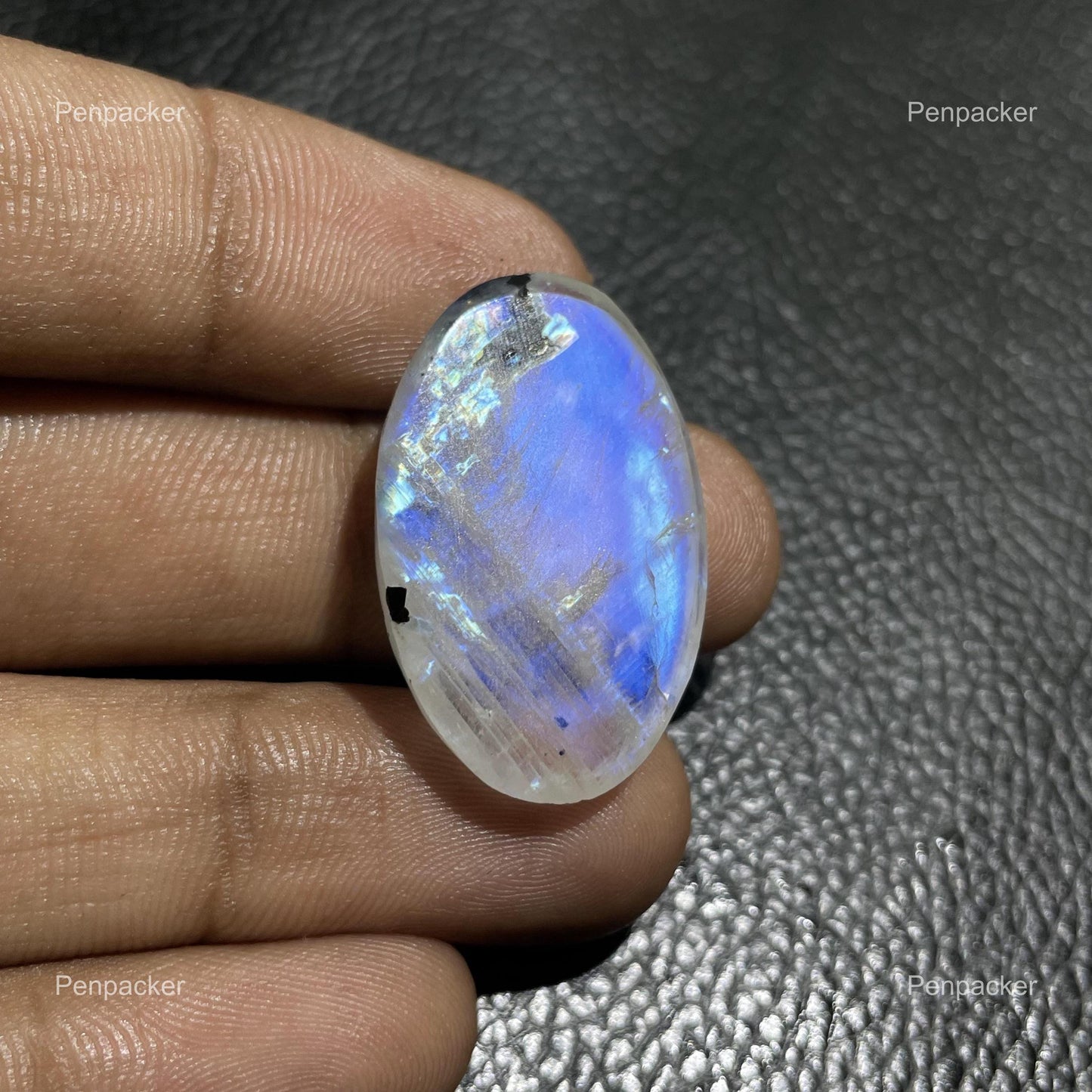 Rainbow Moonstone Oval Cabochon, 33.50 Cts, 30x19x6 mm, Loose Gemstone for Jewelry Making