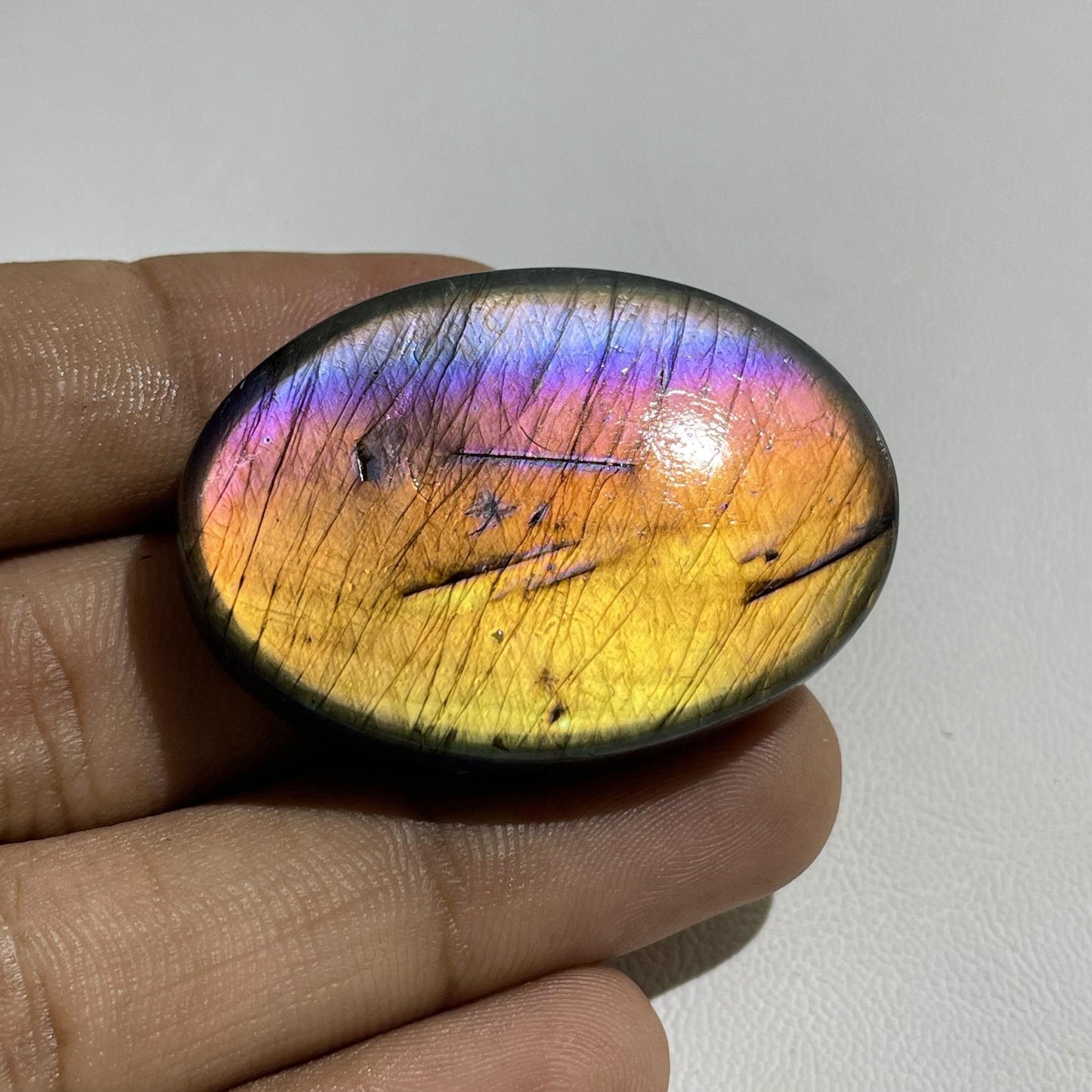 Spectrolite Multi Fire Labradorite Oval Cabochon, 41x29x7 mm, 103.70 Cts, Loose Gemstone for Jewelry Making
