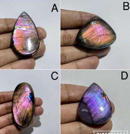 Natural Purple Flash Labradorite Cabochon, Loose Gemstone