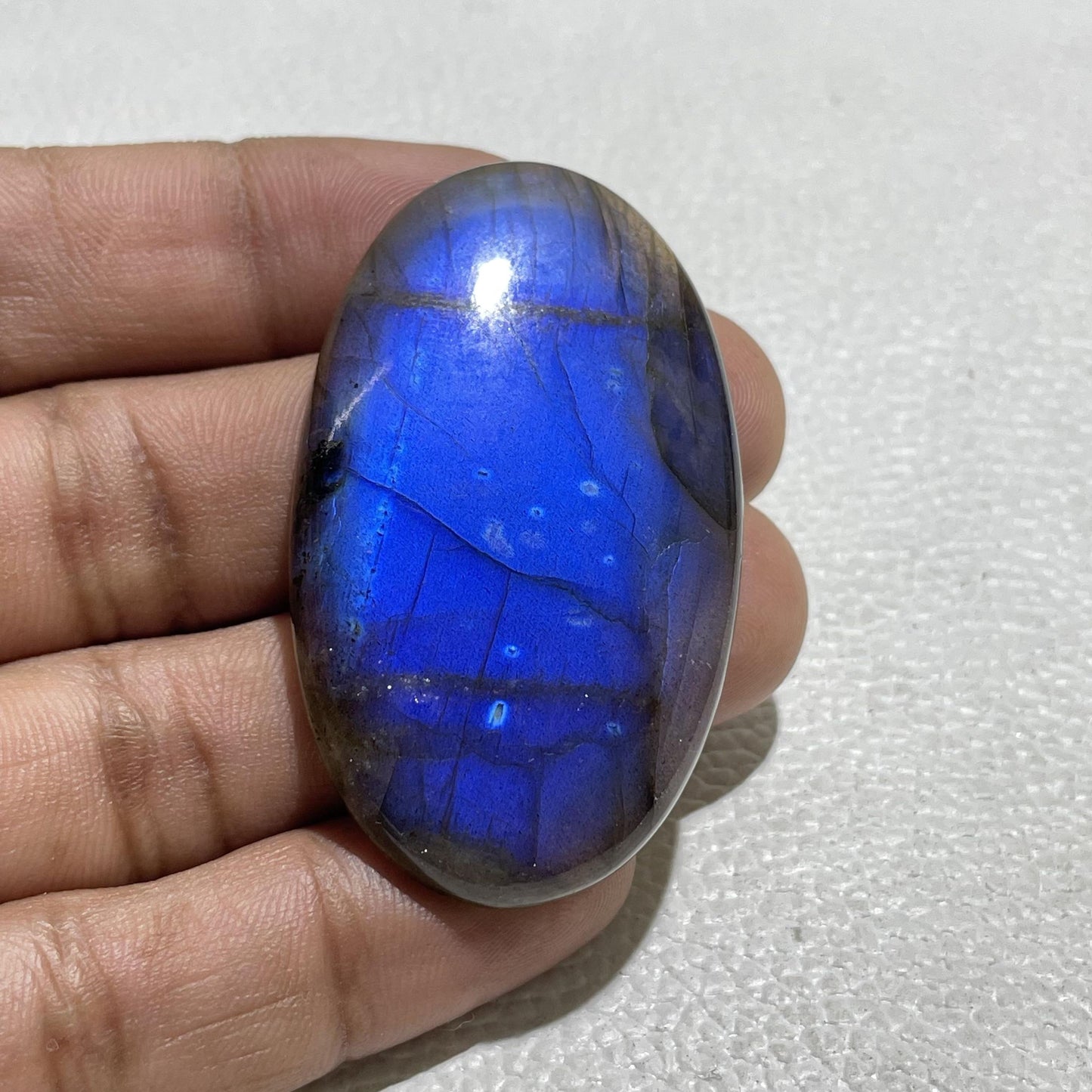 Natural Blue Labradorite Oval Cabochon, Craft Gemstone