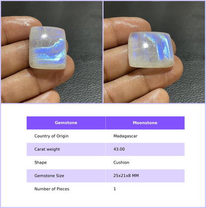 Natural Multicolor Moonstone Oval Cabochon, Loose Gemstone for Jewelry Making