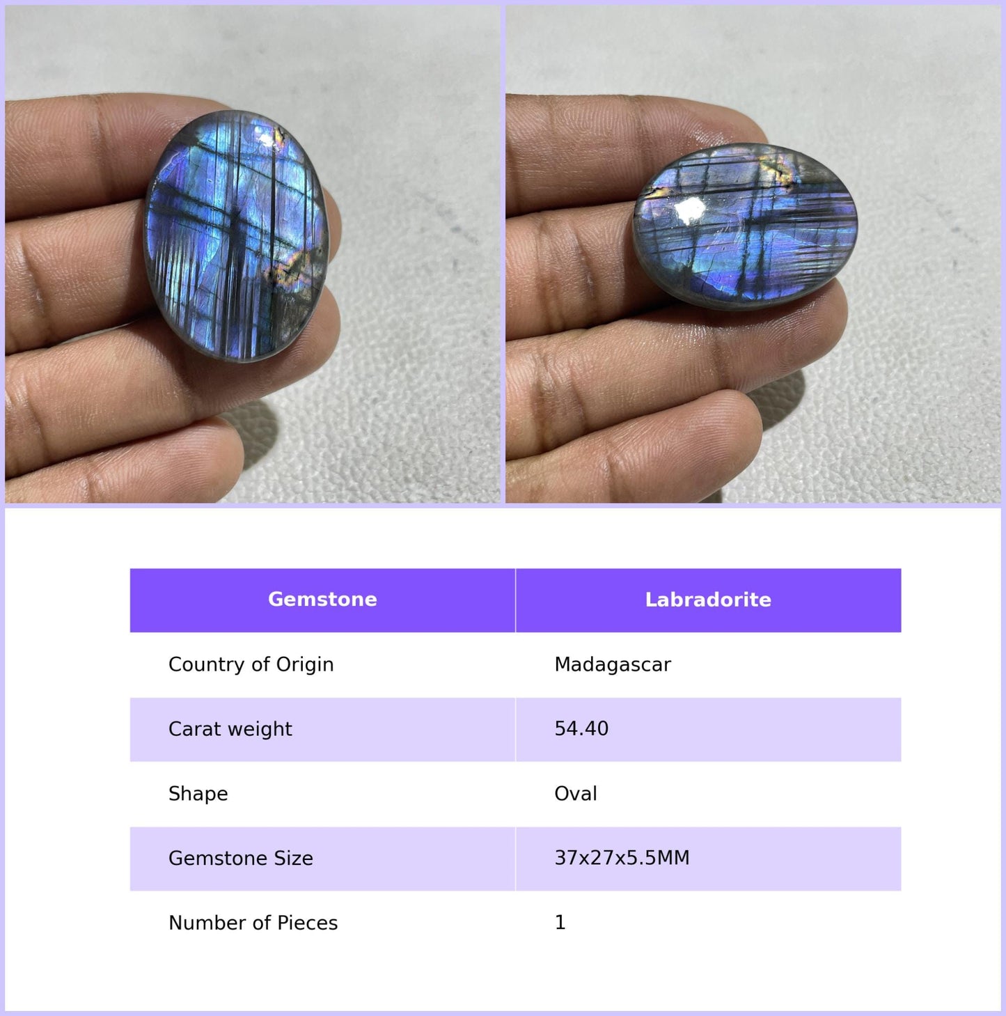 Natural Multicolor Labradorite Oval Cabochon, Jewelry Making Stone