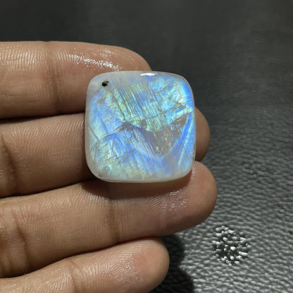 Natural Multicolor Moonstone Cushion Cabochon, Loose Gemstone for Jewelry Making