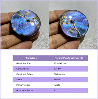 Natural Purple Labradorite Pear Cabochon, Wire Wrap Gemstone