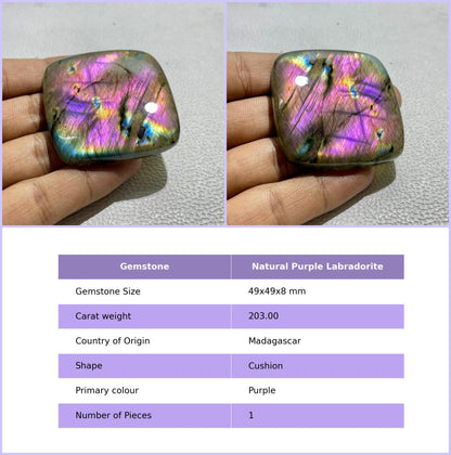Natural Purple Labradorite Pear Cabochon, Wire Wrap Gemstone