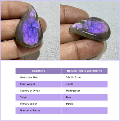 Natural Purple Labradorite Oval Cabochon, Pendant Setting Stone