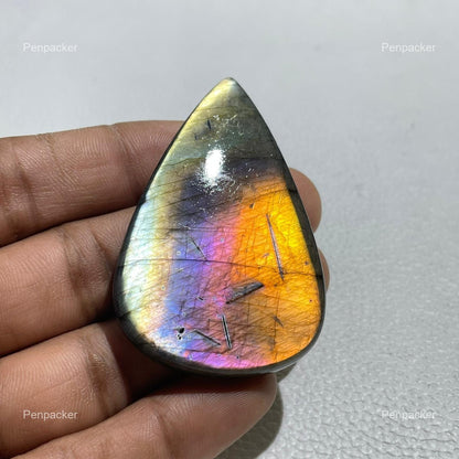 Natural Multicolor Labradorite Pear Cabochon, Pendant Setting Stone