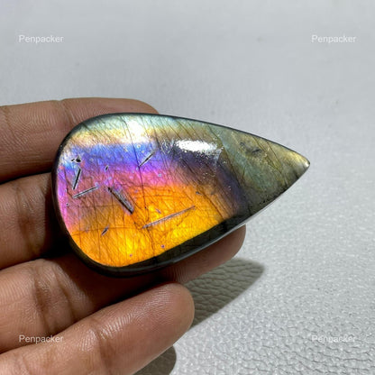 Natural Multicolor Labradorite Pear Cabochon, Pendant Setting Stone