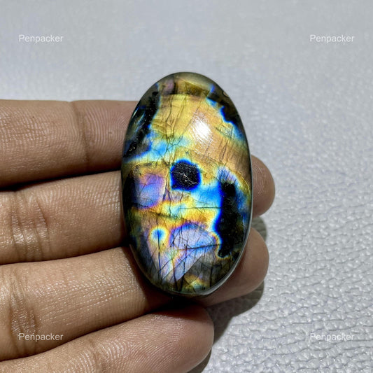 AAA Multicolor Labradorite Cabochon: Oval Madagascar Gemstone