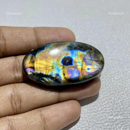 AAA Multicolor Labradorite Cabochon: Oval Madagascar Gemstone