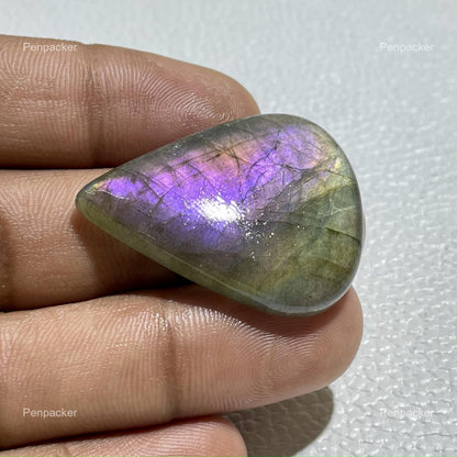 Natural Purple Labradorite Pear Cabochon, Jewelry Making Stone