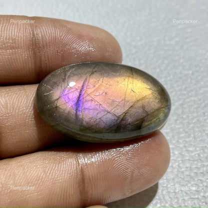 Natural AAA Purple Labradorite Oval Cabochon, Loose Gemstone for Jewelry Making