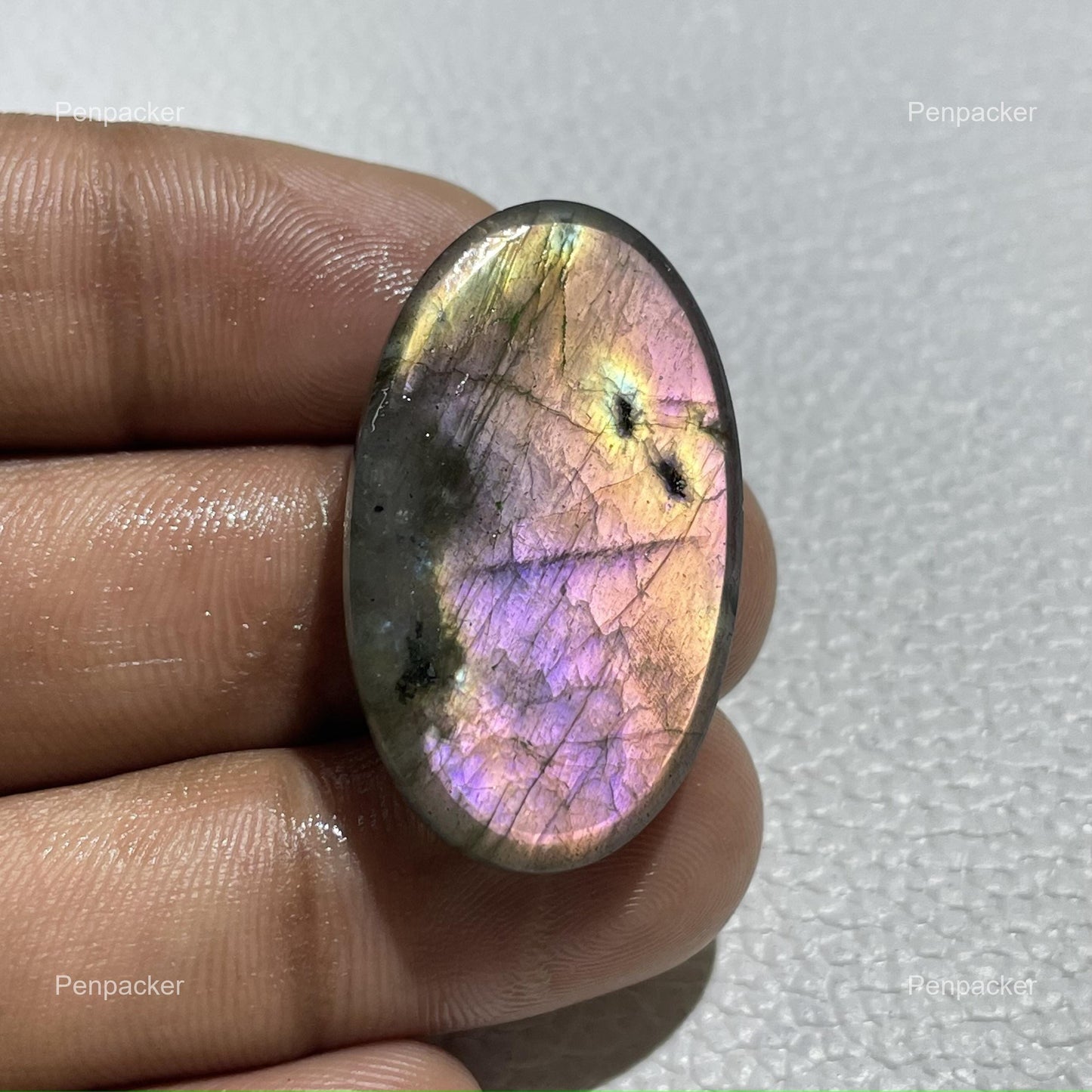 Natural AAA Purple Labradorite Oval Cabochon, Loose Gemstone for Jewelry Making