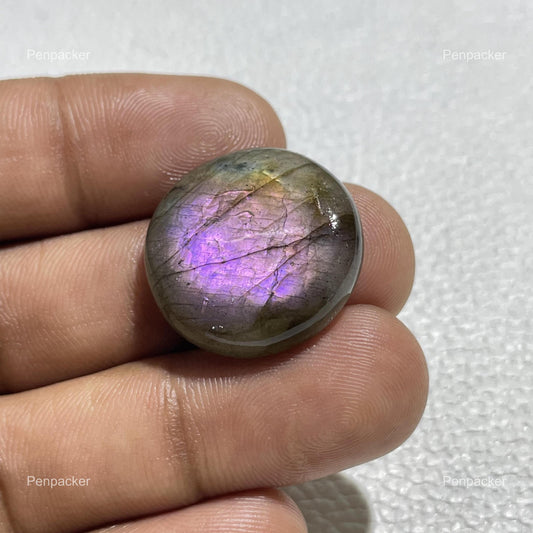 Purple Labradorite Gemstone: Natural Round Cabochon Stone