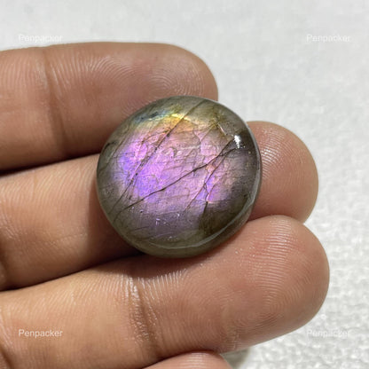 Natural Purple Labradorite Round Cabochon, Loose Gemstone for Jewelry Making