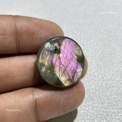 Natural Purple Labradorite Round Cabochon, Loose Gemstone for Jewelry Making
