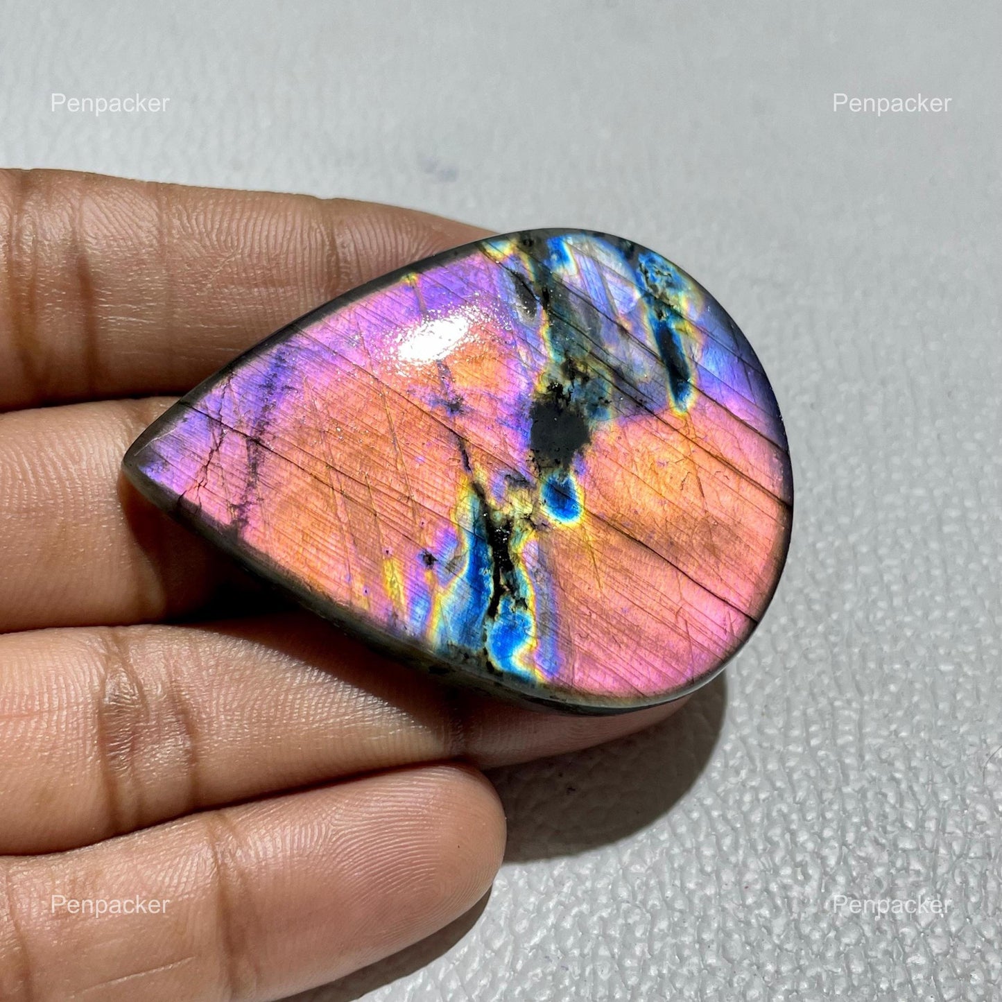 Pear Shape Purple Labradorite Cabochon : Natural Loose Gemstone