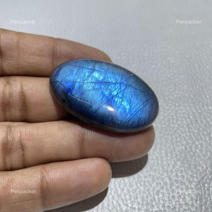 Natural Blue Labradorite Oval Cabochon, Artisan Jewelry Stone