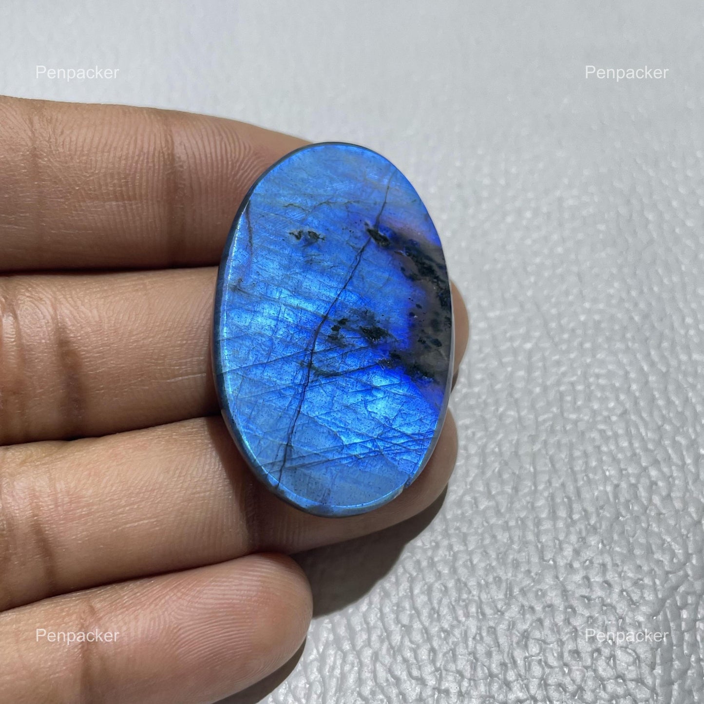 Natural Blue Labradorite Oval Cabochon, Artisan Jewelry Stone