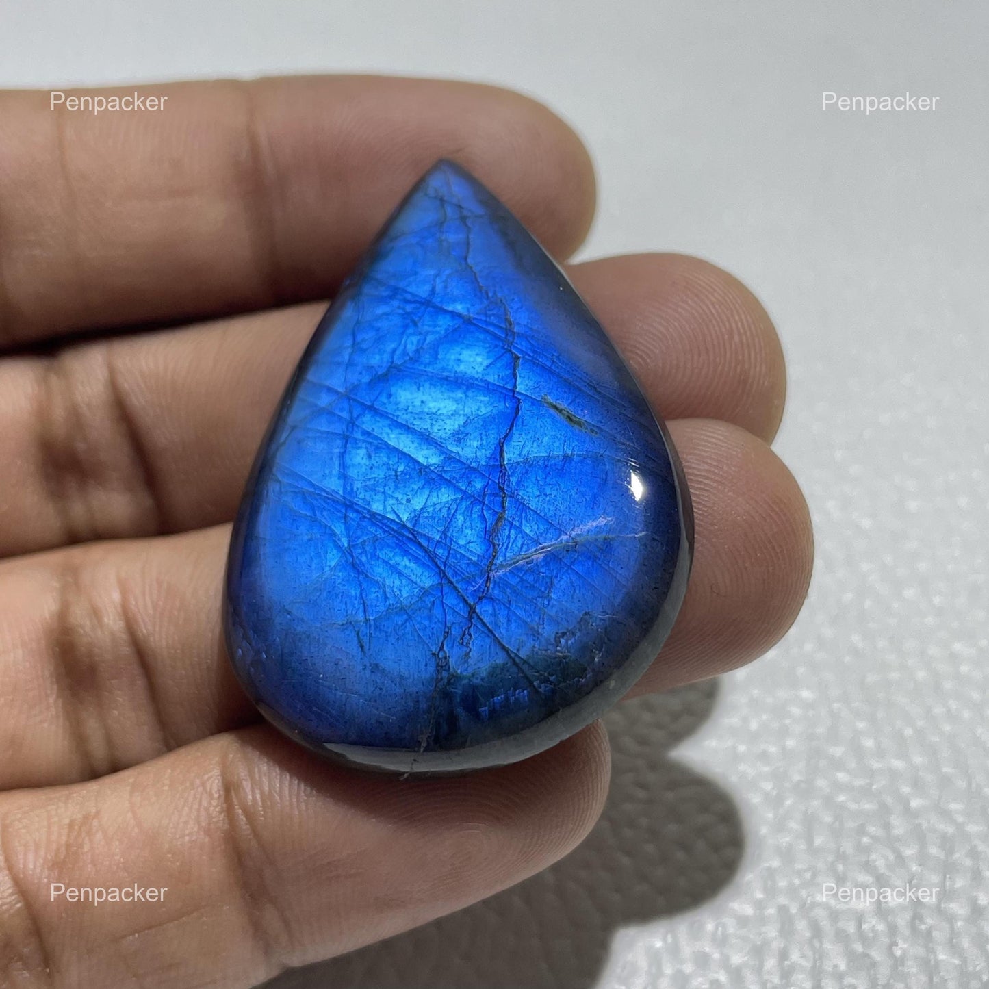 Natural Blue Labradorite Pear Cabochon, Loose Gemstone for Jewelry Making