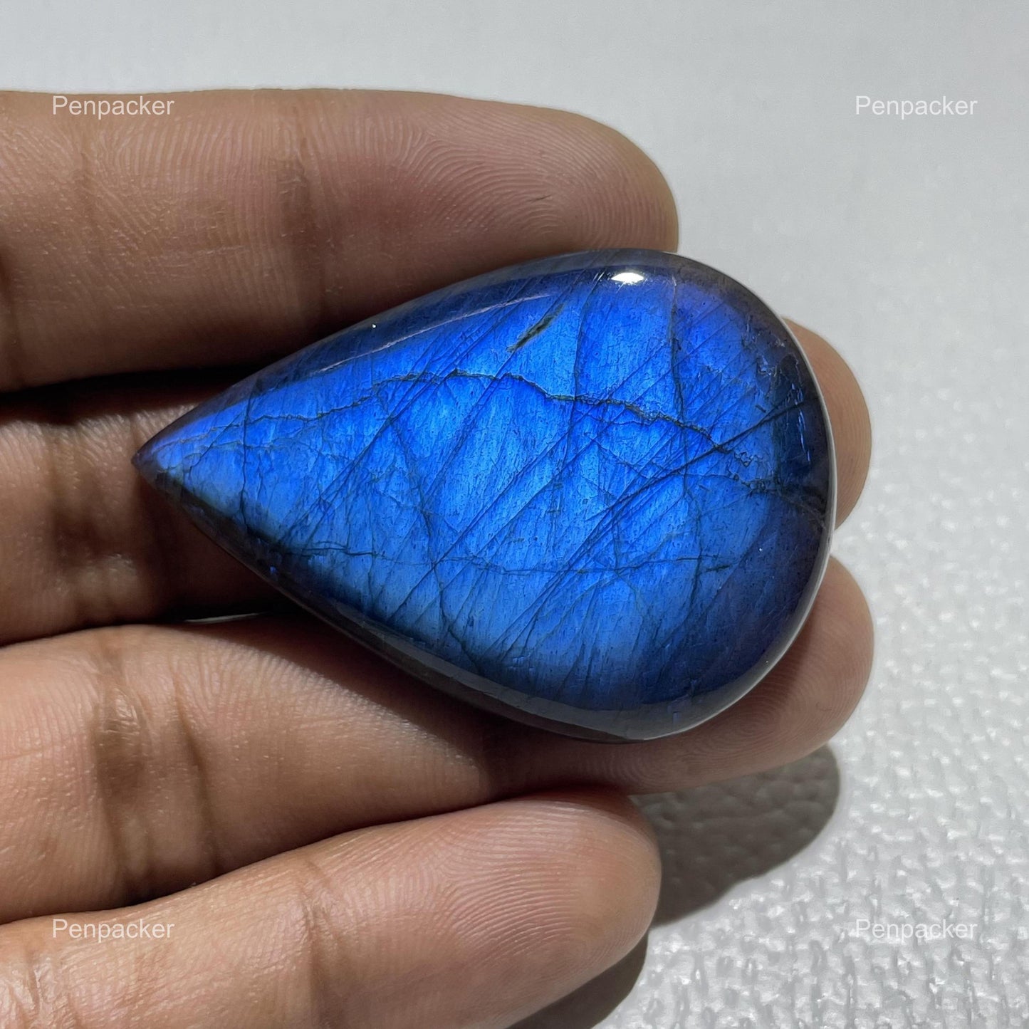 Natural Blue Labradorite Pear Cabochon, Loose Gemstone for Jewelry Making