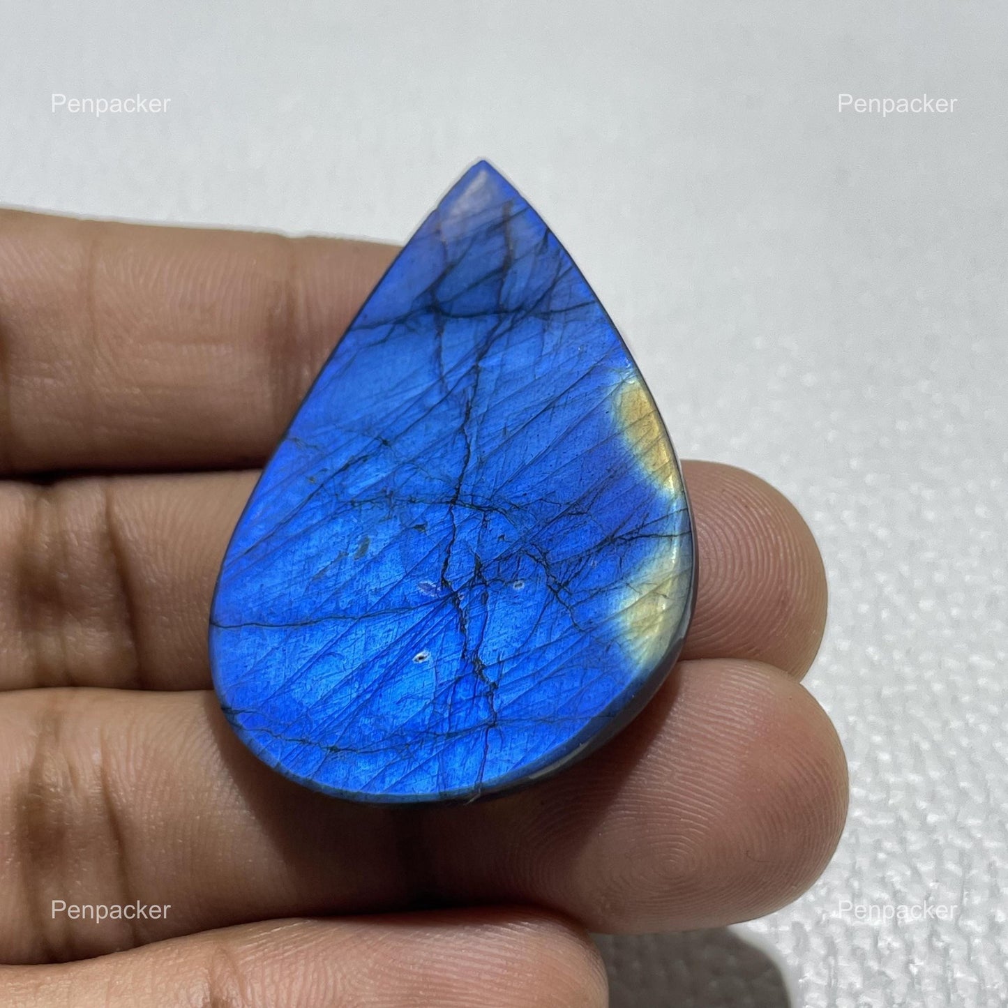 Natural Blue Labradorite Pear Cabochon, Loose Gemstone for Jewelry Making
