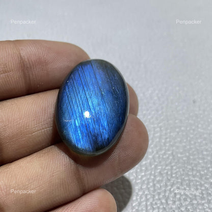 Natural Blue Labradorite Oval Cabochon, Loose Gemstone