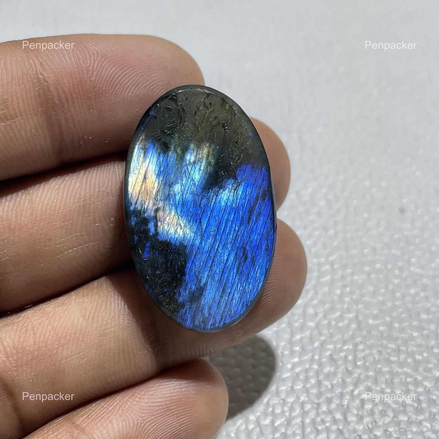 Natural Blue Labradorite Oval Cabochon, Loose Gemstone