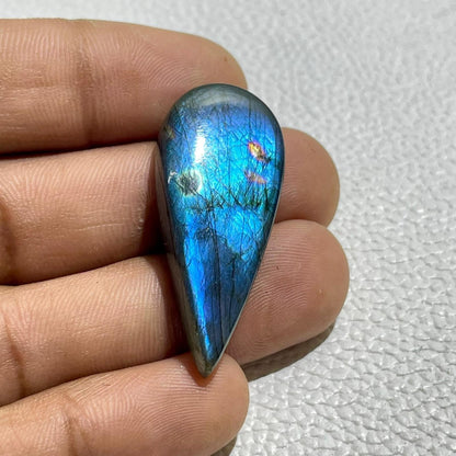 Natural Purple Labradorite Pear Cabochon, Wire Wrap Gemstone