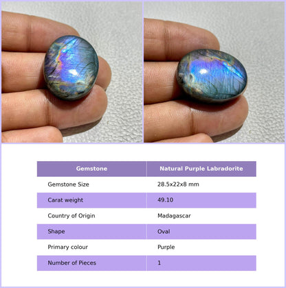 Natural Purple Labradorite Pear Cabochon, Wire Wrap Gemstone