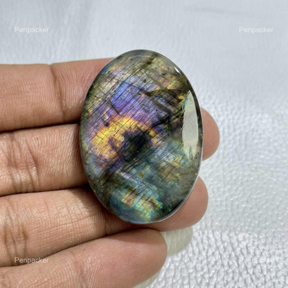 Natural Multicolor Labradorite Oval Cabochon, Wire Wrap Gemstone