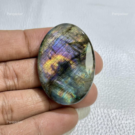 Natural Multicolor Labradorite Cabochon: Oval Loose Gemstone