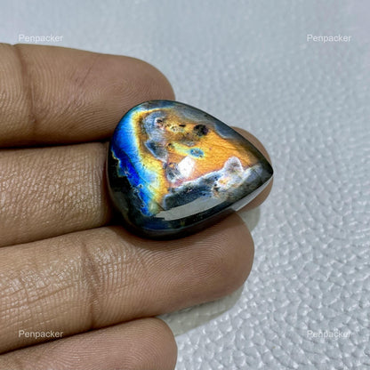 Natural Multicolor Labradorite Pear Cabochon, Ring Making Stone