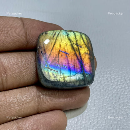 Natural Multicolor Labradorite Cushion Cabochon, Jewelry Making Stone