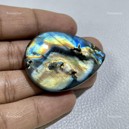 Natural Multicolor Labradorite Pear Cabochon, Cabochon Supply
