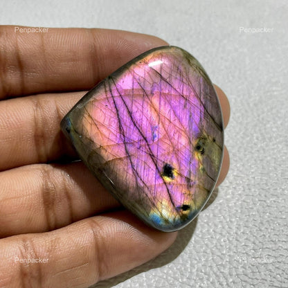 Purple Labradorite Teardrop Cabochon, 118.40 ct, Loose Gemstone for Jewelry Making