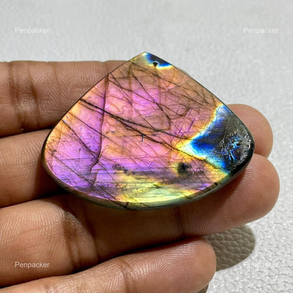 Purple Labradorite Teardrop Cabochon, 118.40 ct, Loose Gemstone for Jewelry Making