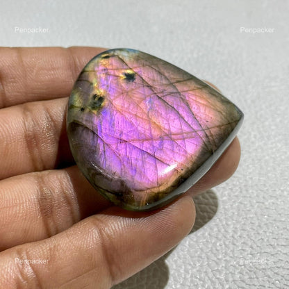 Purple Labradorite Teardrop Cabochon, 118.40 ct, Loose Gemstone for Jewelry Making
