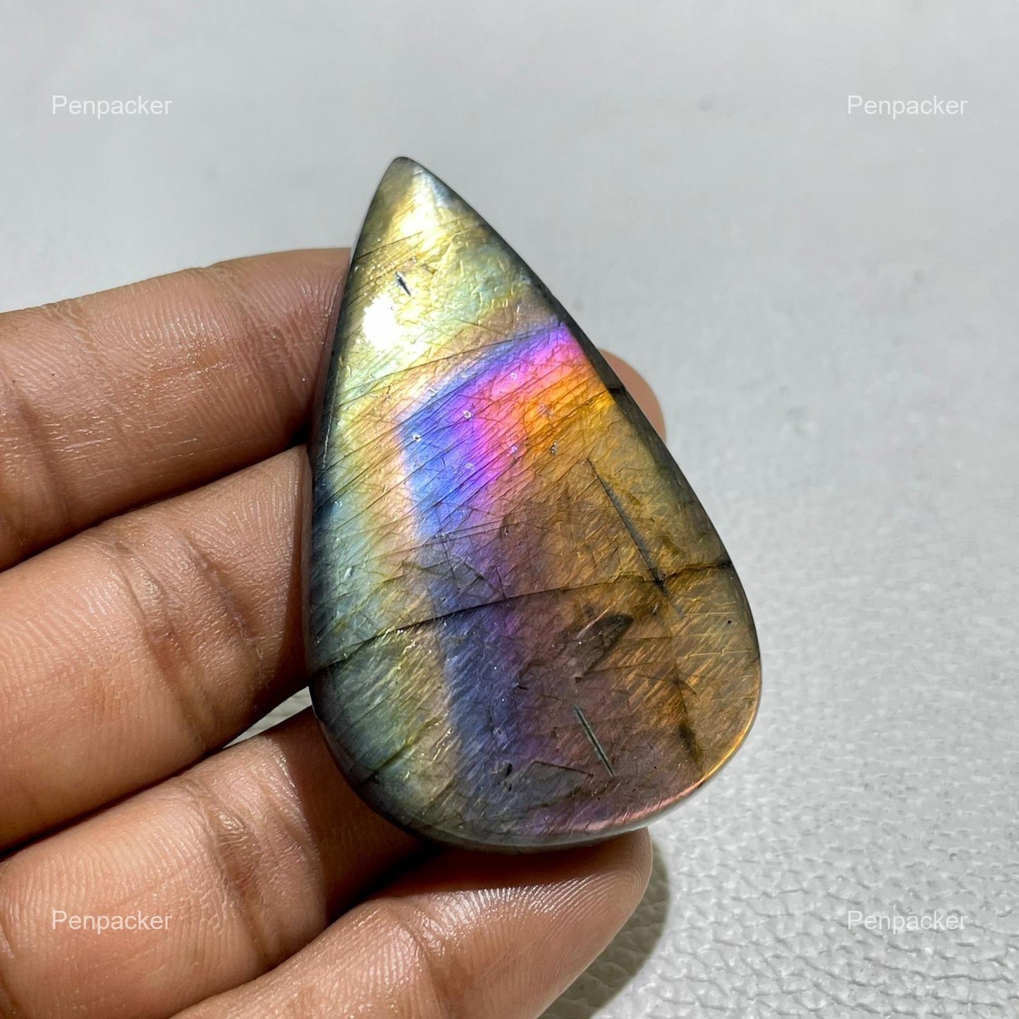 Natural Multicolor Labradorite Pear Cabochon, Pendant Setting Stone