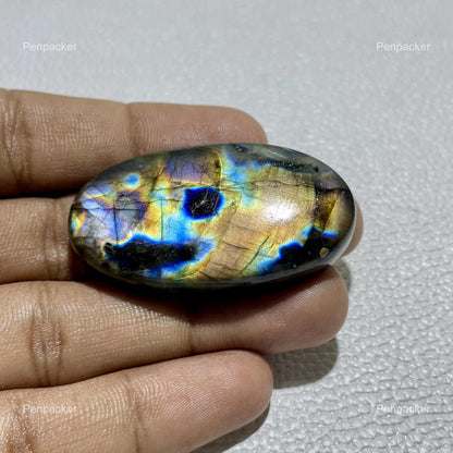 AAA Multicolor Labradorite Cabochon: Oval Madagascar Gemstone