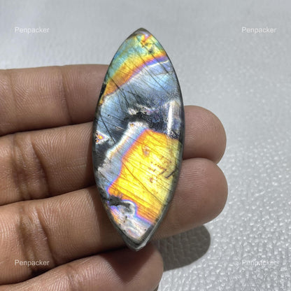Natural Multicolor Labradorite Marquise Cabochon: Healing Gemstone