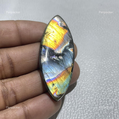 Natural Multicolor Labradorite Marquise Cabochon: Healing Gemstone