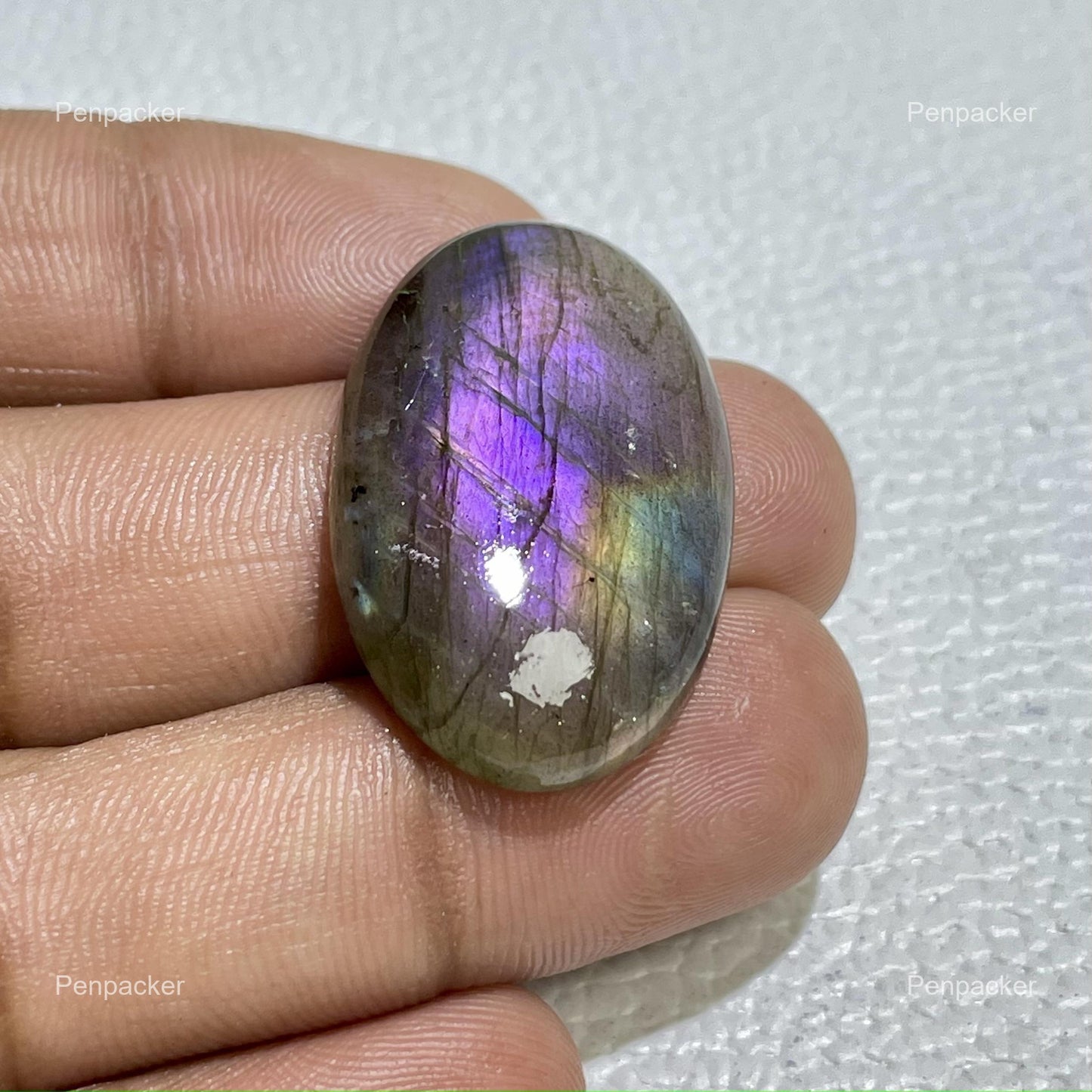 Oval Purple Labradorite Cabochon: Natural Gemstone for Jewelry Making