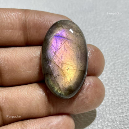 Natural AAA Purple Labradorite Oval Cabochon, Loose Gemstone for Jewelry Making