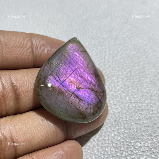 Natural Purple Labradorite Pear Cabochon: Healing Gemstone for Jewelry Crafts