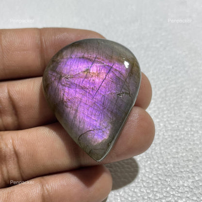 Natural Purple Labradorite Pear Cabochon, Pendant Setting Stone