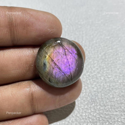 Natural Purple Labradorite Round Cabochon, Loose Gemstone for Jewelry Making
